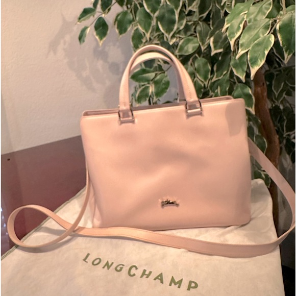 Longchamp Bags Longchamp Honore Leather Pale Pink Cross Body Bag